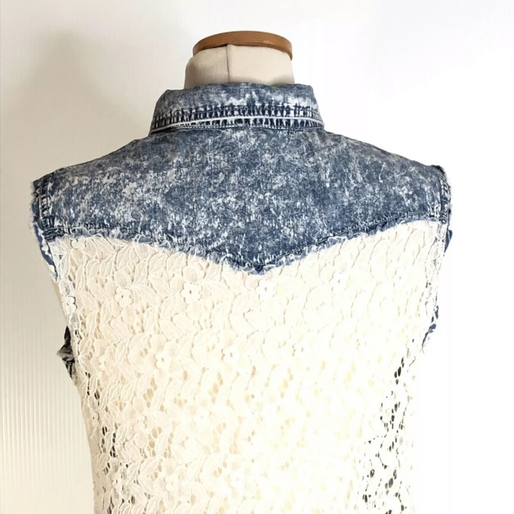 SOLD Miss Me button front sleeveless shirt - Picture 7 of 8